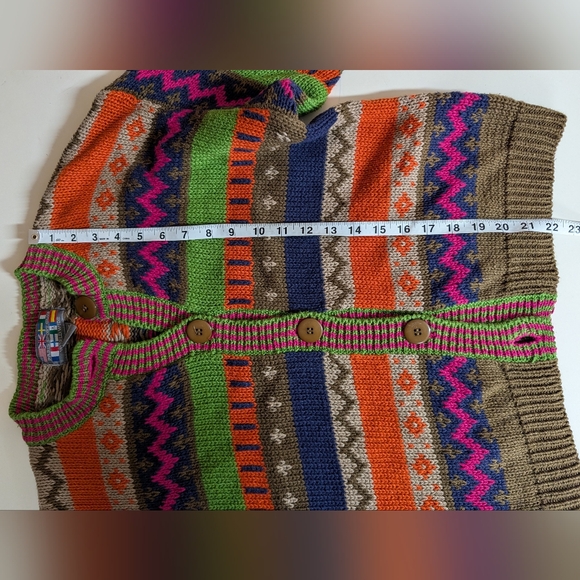 Vintage Paris Sport Club Fair Isle Knit Cardigan - Picture 8 of 9